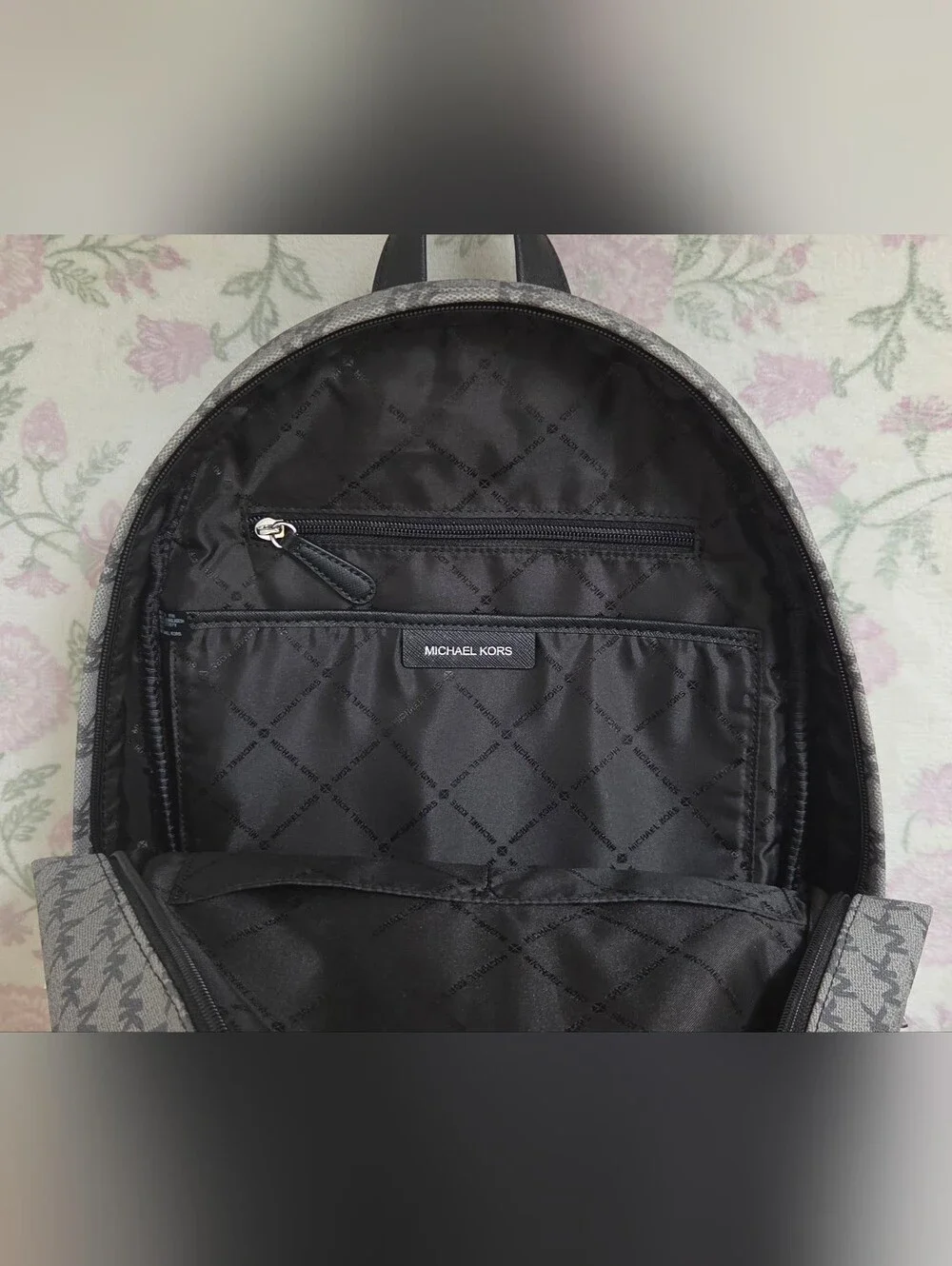 Michael Kors Gray MK Logo Backpack